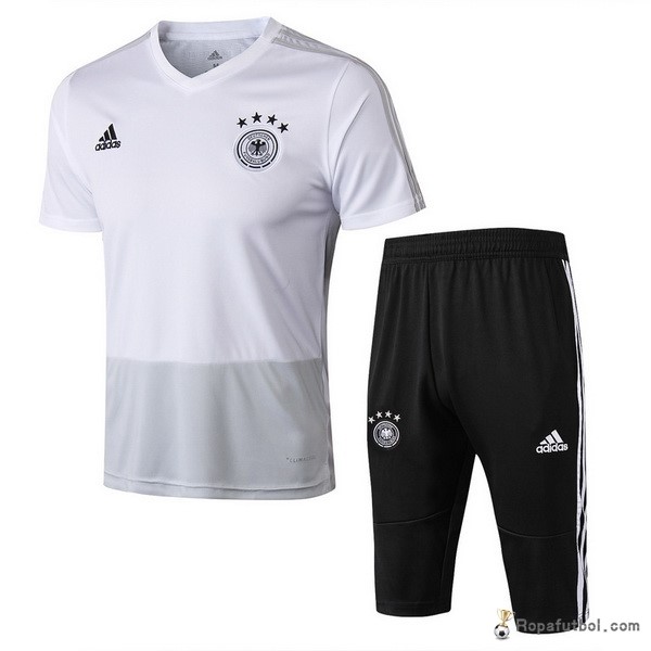 Camiseta Entrenamiento Alemania Conjunto Completo 2018 Blanco Negro